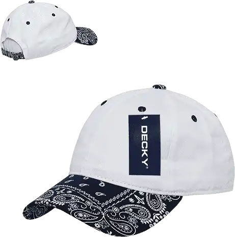 Decky 256 Bandanna Polo Cap - White Navy - one Size Fits Most