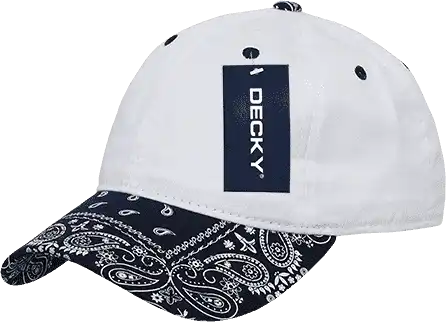 Decky 256 Bandanna Polo Cap - White Navy - one Size Fits Most