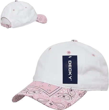Decky 256 Bandanna Polo Cap - White Pink - one Size Fits Most