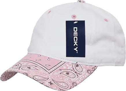 Decky 256 Bandanna Polo Cap - White Pink - one Size Fits Most