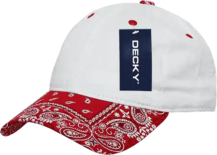 Decky 256 Bandanna Polo Cap - White Red - one Size Fits Most