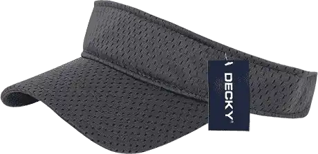 Decky 3014 Mesh Jersey Visor - Dark Gray - one Size Fits Most