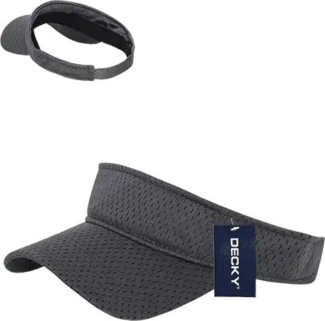 Decky 3014 Mesh Jersey Visor - Dark Gray - one Size Fits Most