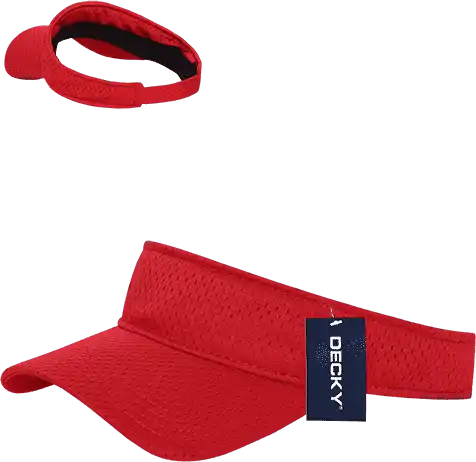Decky 3014 Mesh Jersey Visor - Red - one Size Fits Most