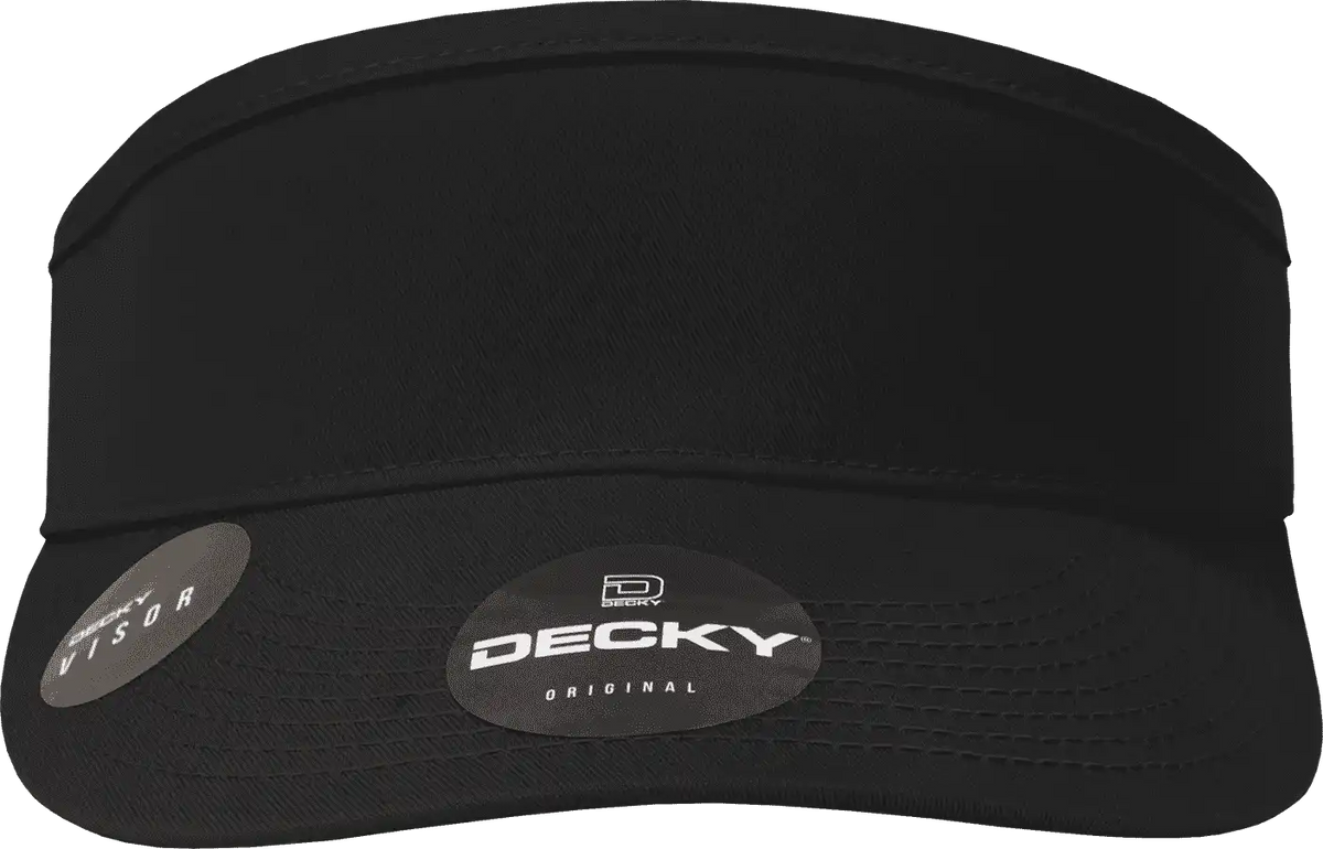 Decky 3015 High Profile Cotton Visor - Black - one Size Fits Most