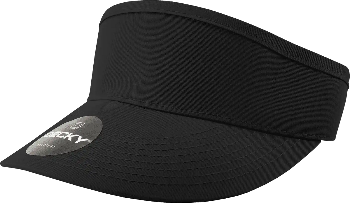 Decky 3015 High Profile Cotton Visor - Black - one Size Fits Most