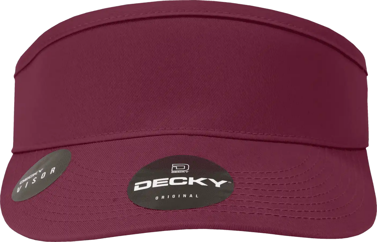 Decky 3015 High Profile Cotton Visor - Maroon - one Size Fits Most