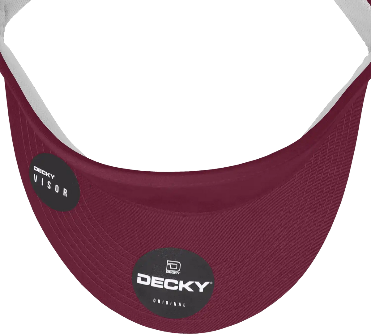 Decky 3015 High Profile Cotton Visor - Maroon - one Size Fits Most
