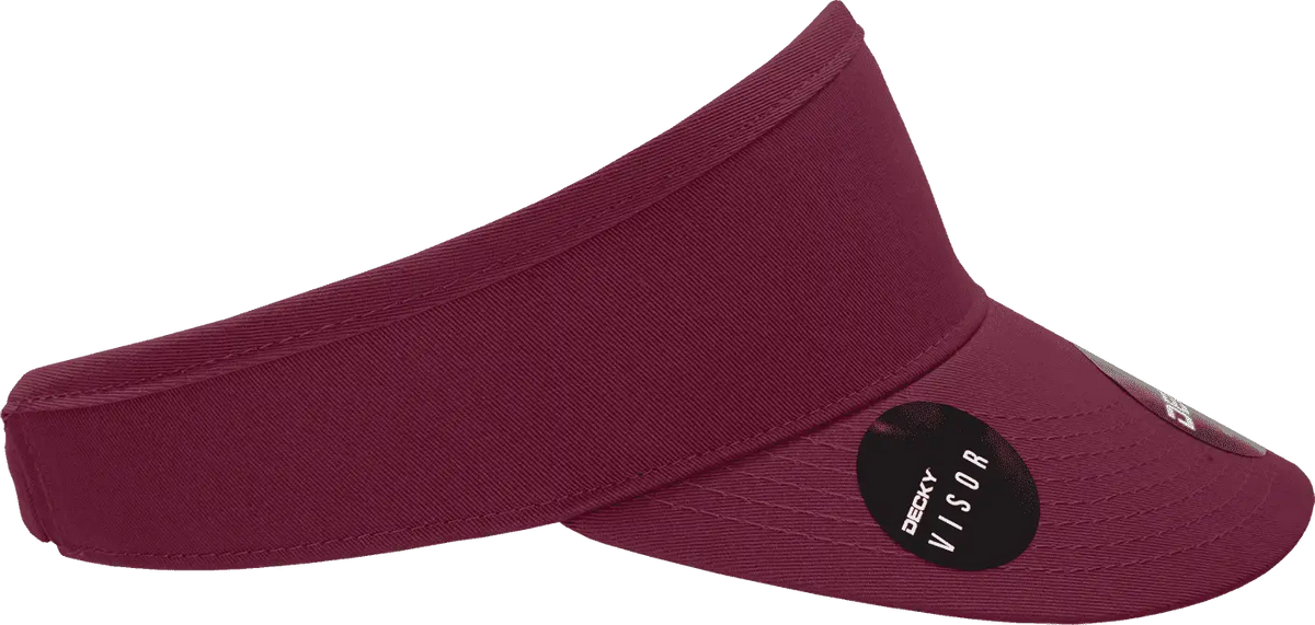 Decky 3015 High Profile Cotton Visor - Maroon - one Size Fits Most