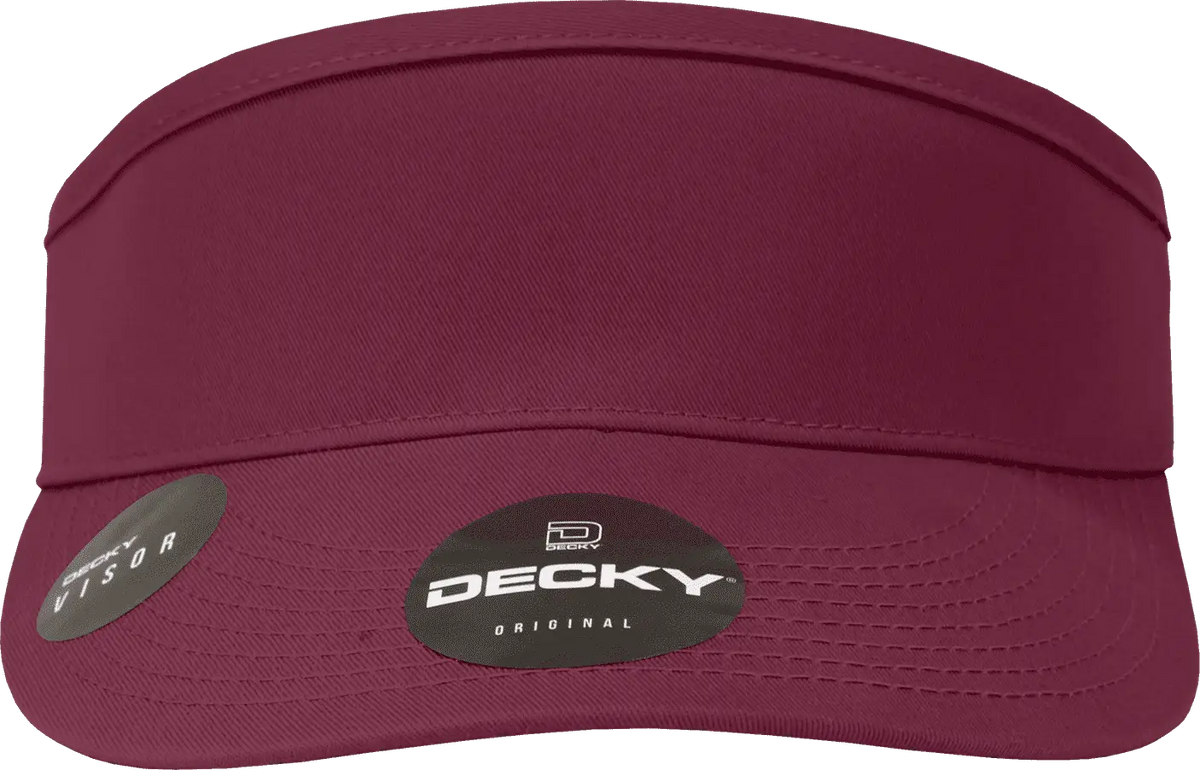 Decky 3015 High Profile Cotton Visor - Maroon - one Size Fits Most