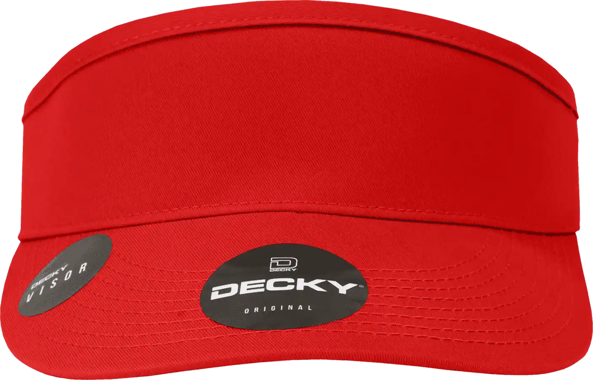 Decky 3015 High Profile Cotton Visor - Red - one Size Fits Most