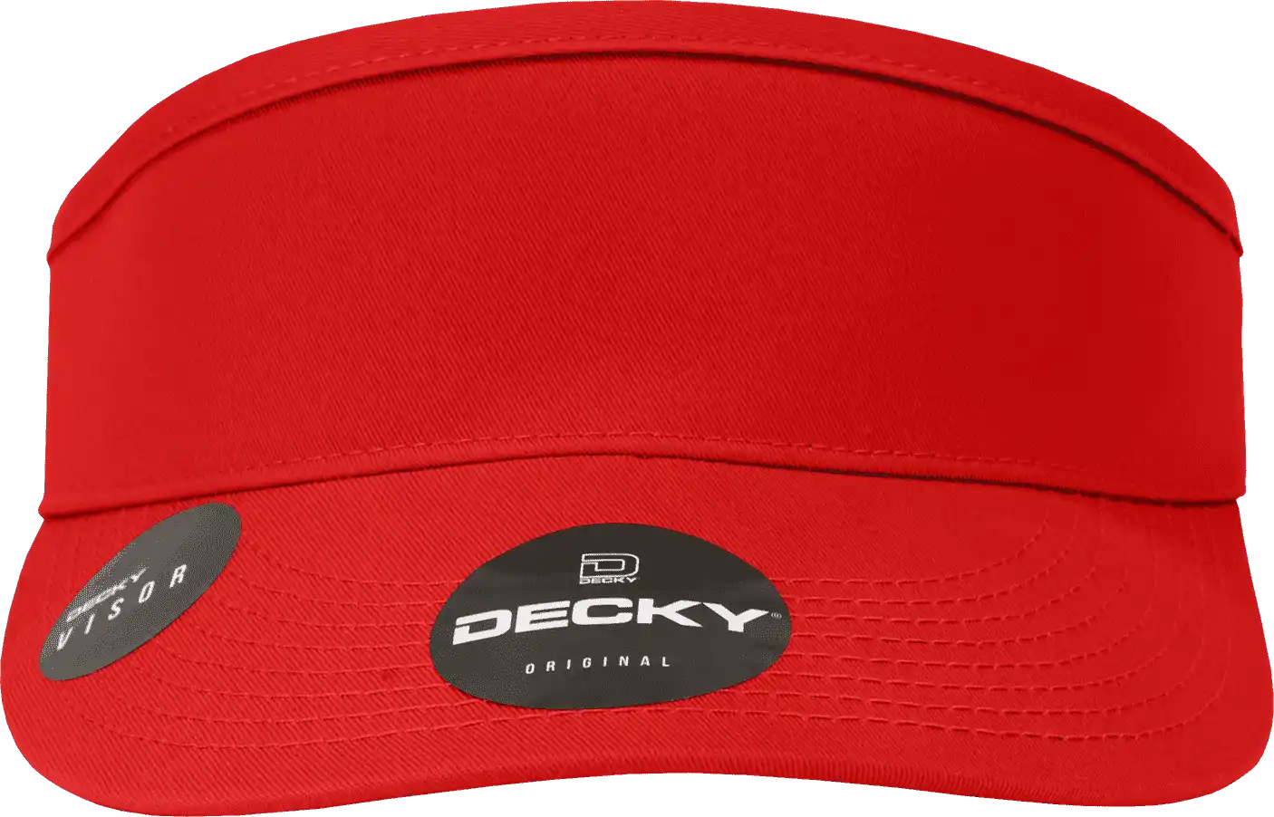 Decky 3015 High Profile Cotton Visor - Red - one Size Fits Most