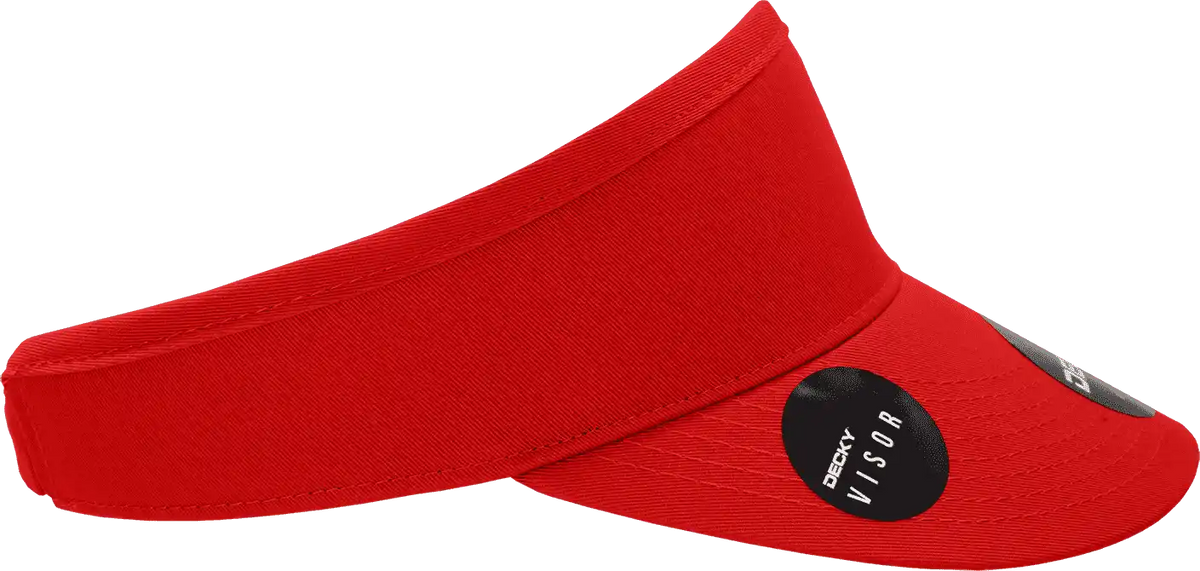 Decky 3015 High Profile Cotton Visor - Red - one Size Fits Most