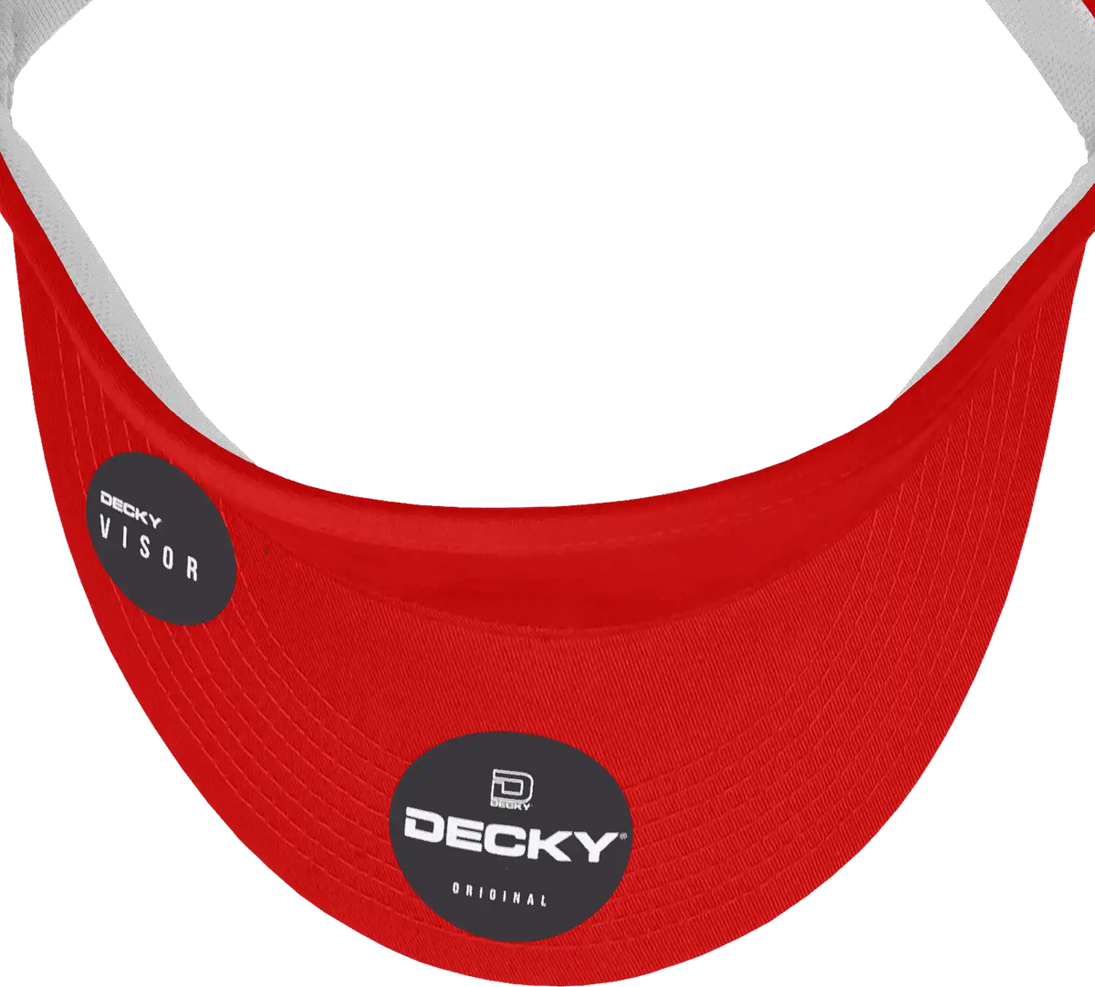 Decky 3015 High Profile Cotton Visor - Red - one Size Fits Most