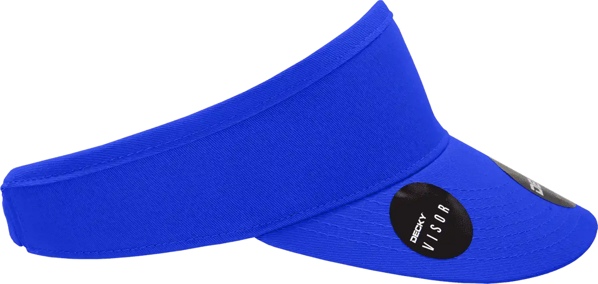 Decky 3015 High Profile Cotton Visor - Royal - one Size Fits Most
