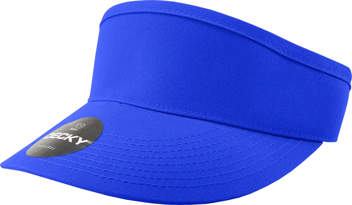Decky 3015 High Profile Cotton Visor - Royal - one Size Fits Most