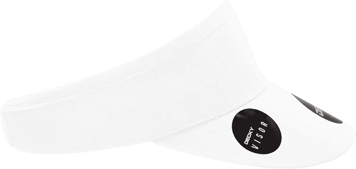 Decky 3015 High Profile Cotton Visor - White - one Size Fits Most