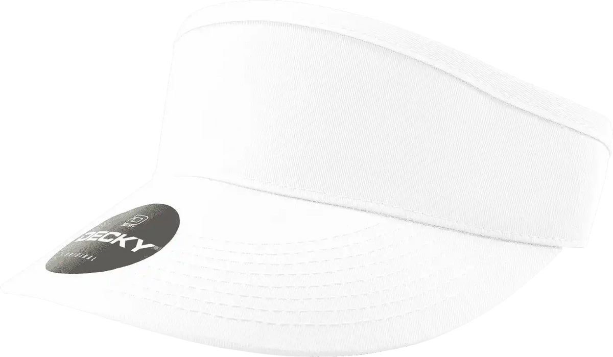 Decky 3015 High Profile Cotton Visor - White - one Size Fits Most