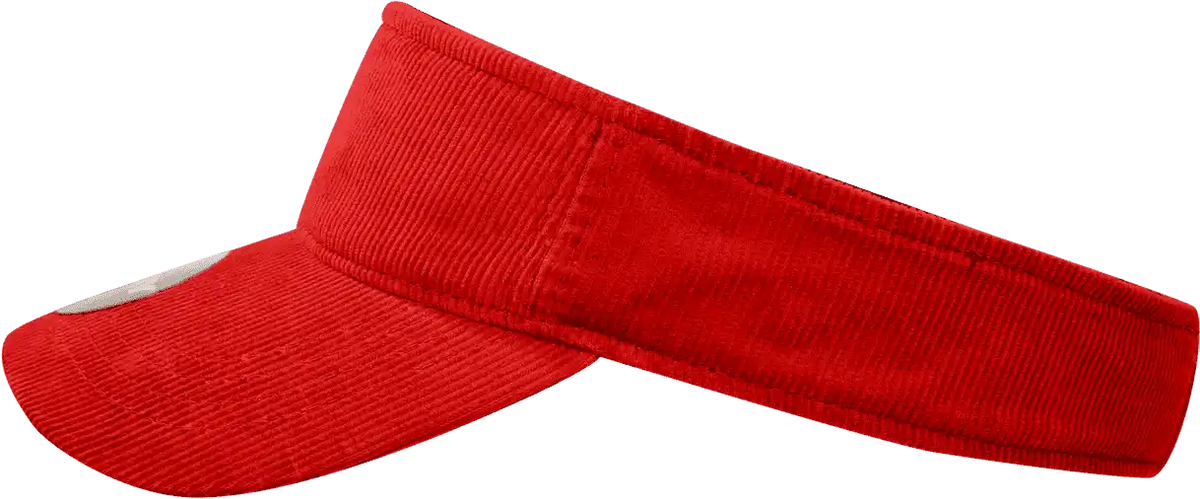 Decky 4004 Corduroy Visor - Red - one Size Fits Most