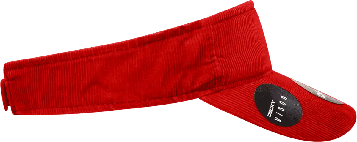 Decky 4004 Corduroy Visor - Red - one Size Fits Most