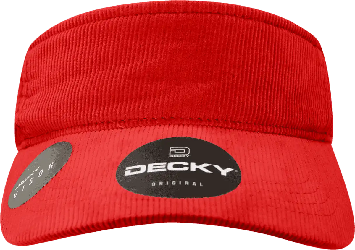 Decky 4004 Corduroy Visor - Red - one Size Fits Most