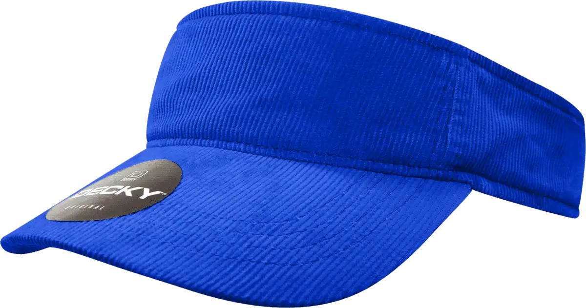 Decky 4004 Corduroy Visor - Royal - one Size Fits Most