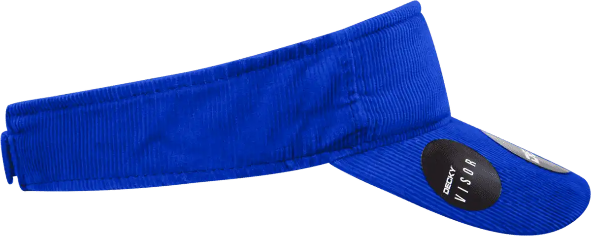 Decky 4004 Corduroy Visor - Royal - one Size Fits Most