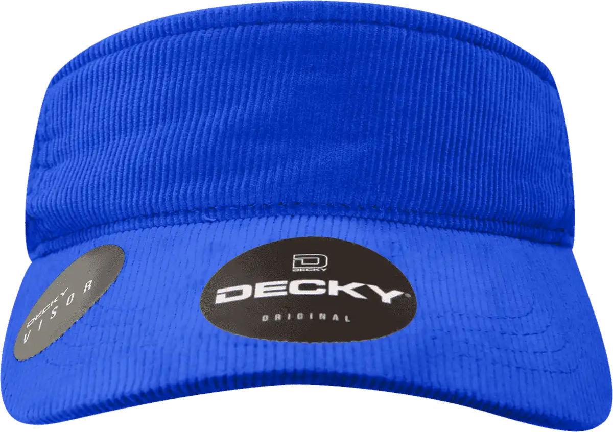 Decky 4004 Corduroy Visor - Royal - one Size Fits Most
