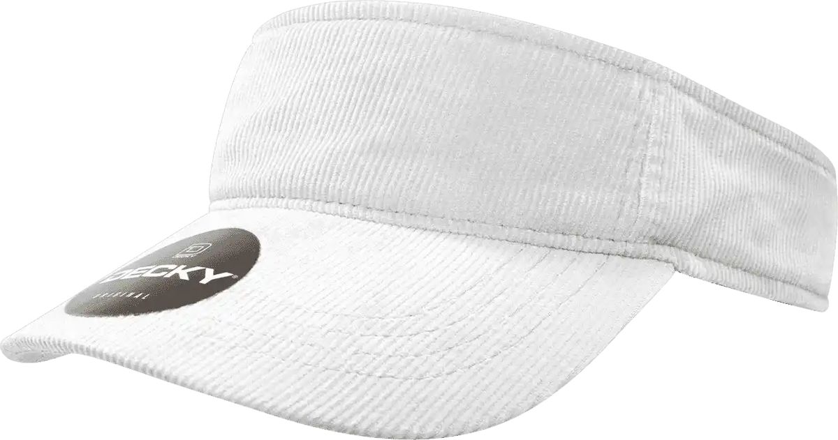 Decky 4004 Corduroy Visor - White - one Size Fits Most