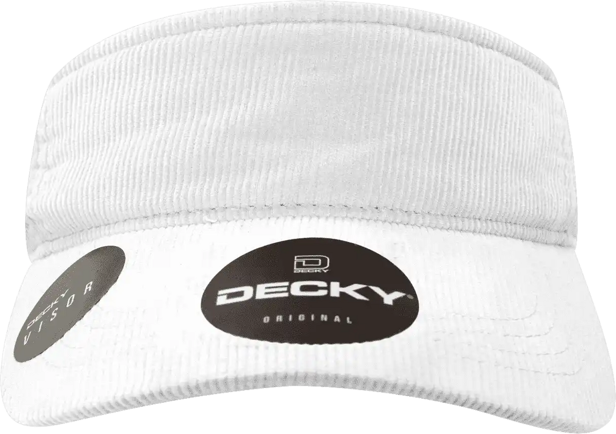 Decky 4004 Corduroy Visor - White - one Size Fits Most
