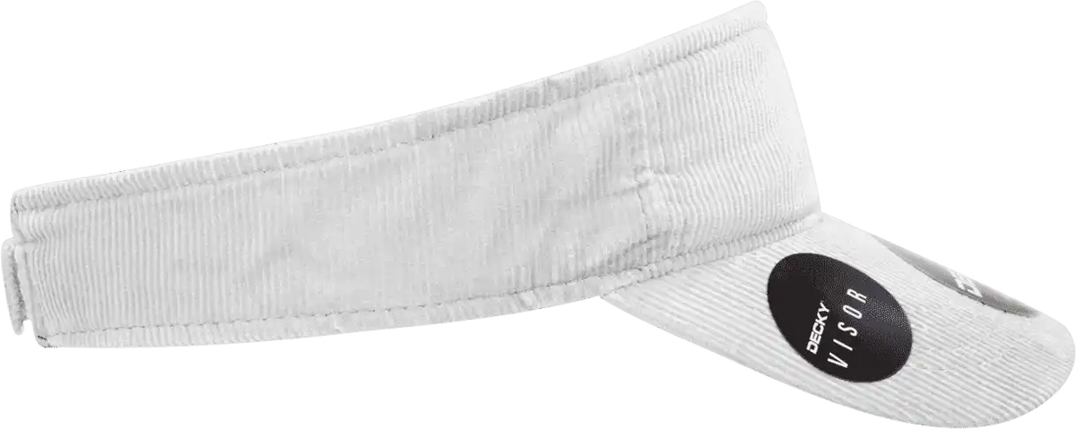 Decky 4004 Corduroy Visor - White - one Size Fits Most