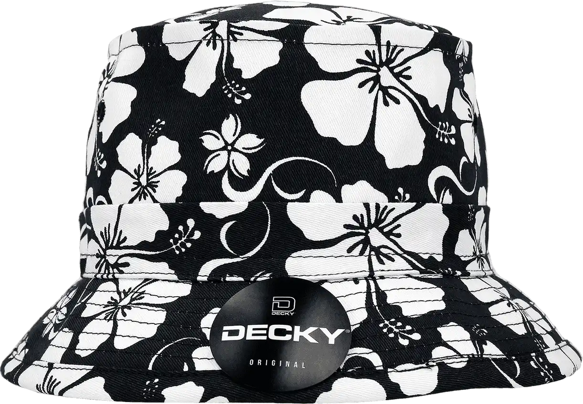 Decky 454 Floral Fisherman Hat - Black - S/m