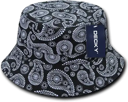 Decky 459 Paisley Bucket Hat Black / S/m
