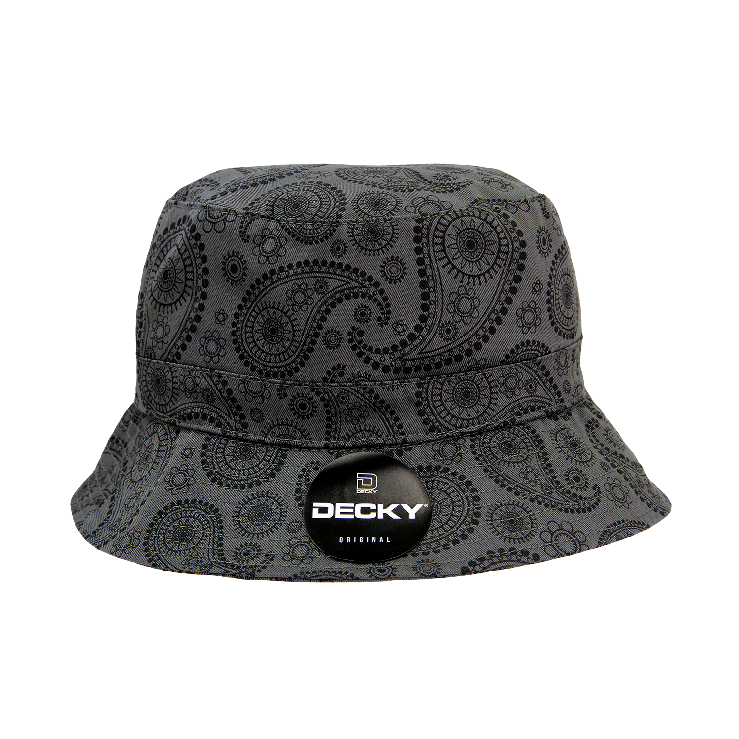 Decky 459 Paisley Bucket Hat - Dark Grey