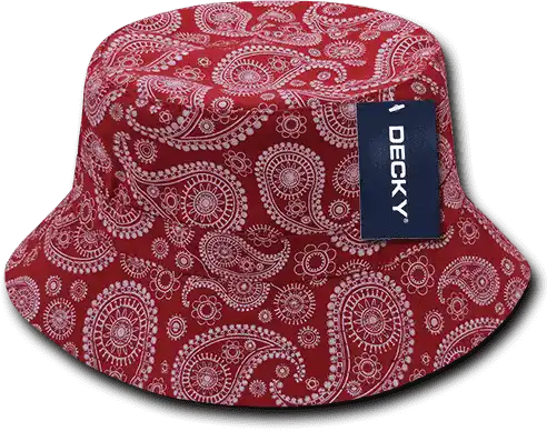 Decky 459 Paisley Bucket Hat - Red - S/m