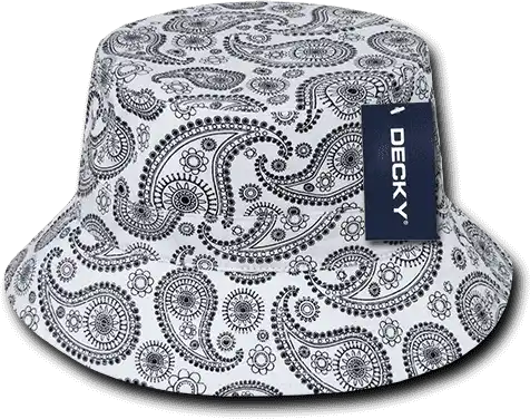 Decky 459 Paisley Bucket Hat - White - S/m
