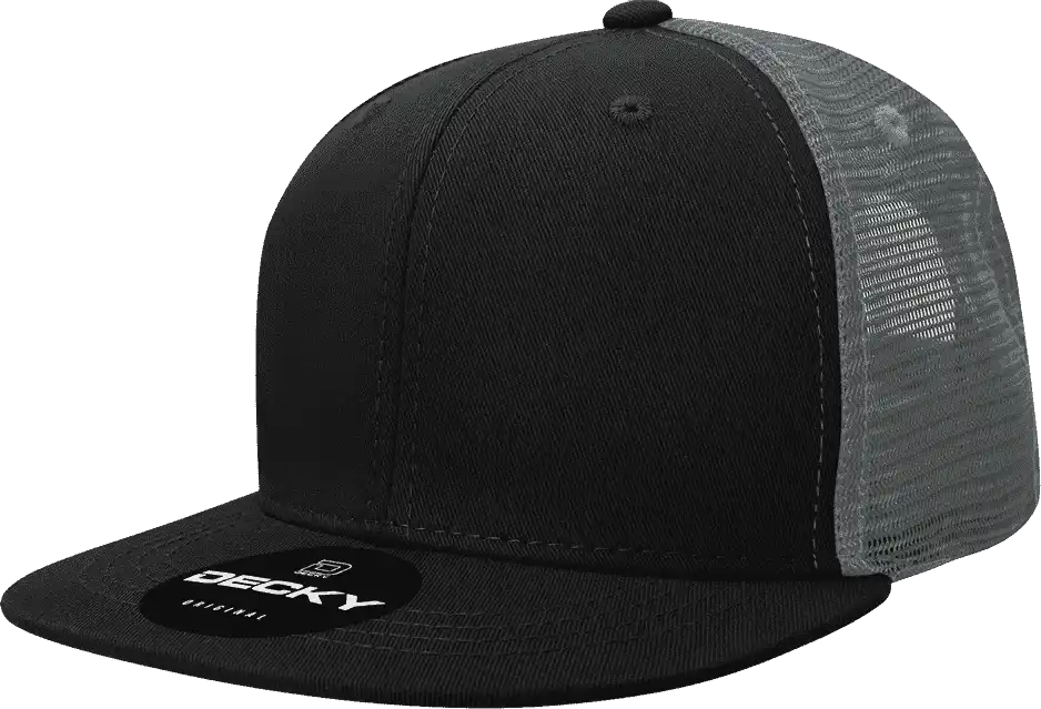 Decky 5010 6 Panel Youth Trucker Cap Black Charcoal Dark Gray / one Size Fits Most