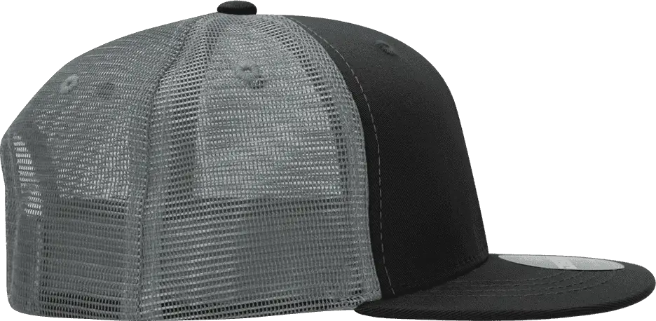 Decky 5010 6 Panel Youth Trucker Cap - Black Charcoal