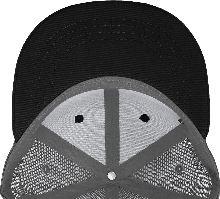Decky 5010 6 Panel Youth Trucker Cap - Black Charcoal