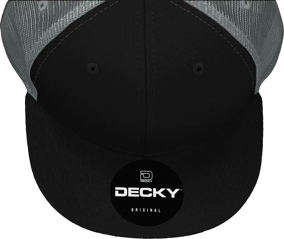 Decky 5010 6 Panel Youth Trucker Cap - Black Charcoal