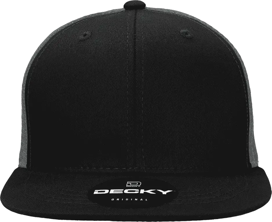 Decky 5010 6 Panel Youth Trucker Cap - Black Charcoal