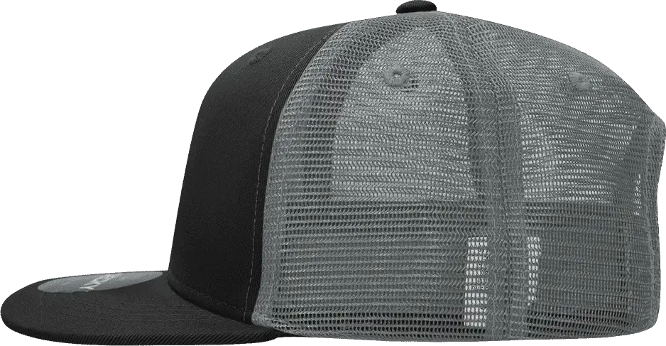 Decky 5010 6 Panel Youth Trucker Cap - Black Charcoal