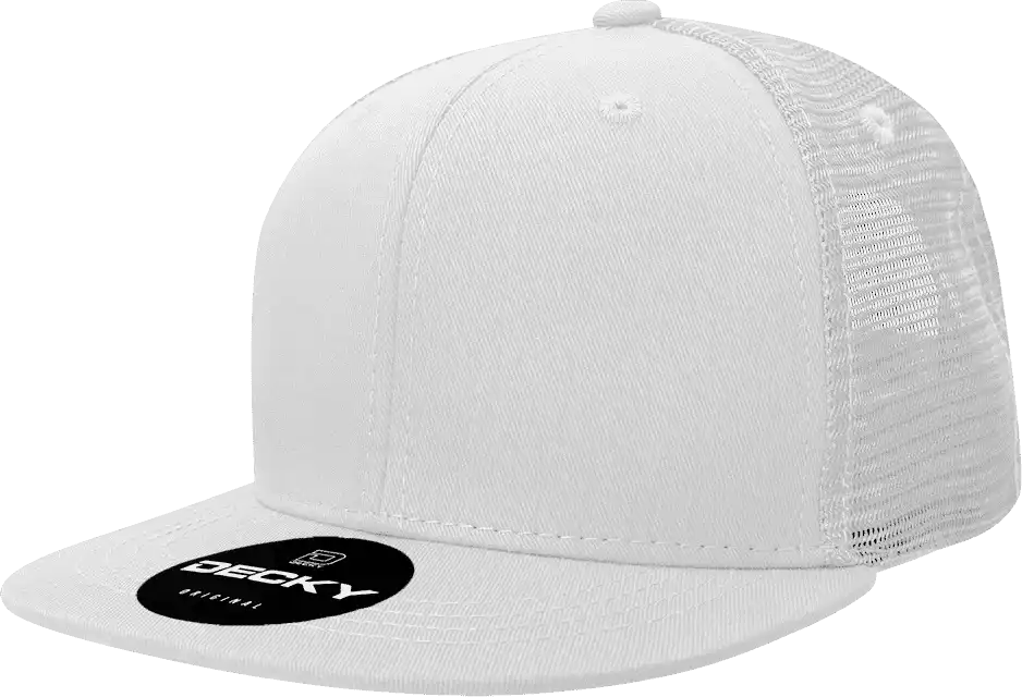 Decky 5010 6 Panel Youth Trucker Cap - White - one Size Fits Most