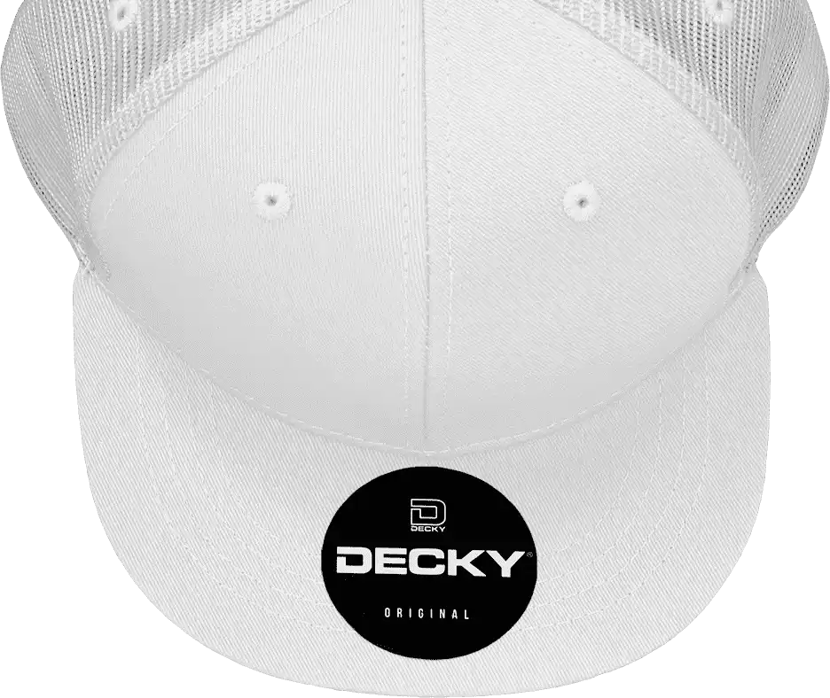 Decky 5010 6 Panel Youth Trucker Cap - White - one Size Fits Most