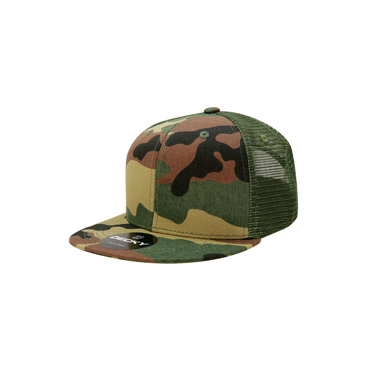 Decky 5010 6 Panel Youth Trucker Cap - Woodland Olive