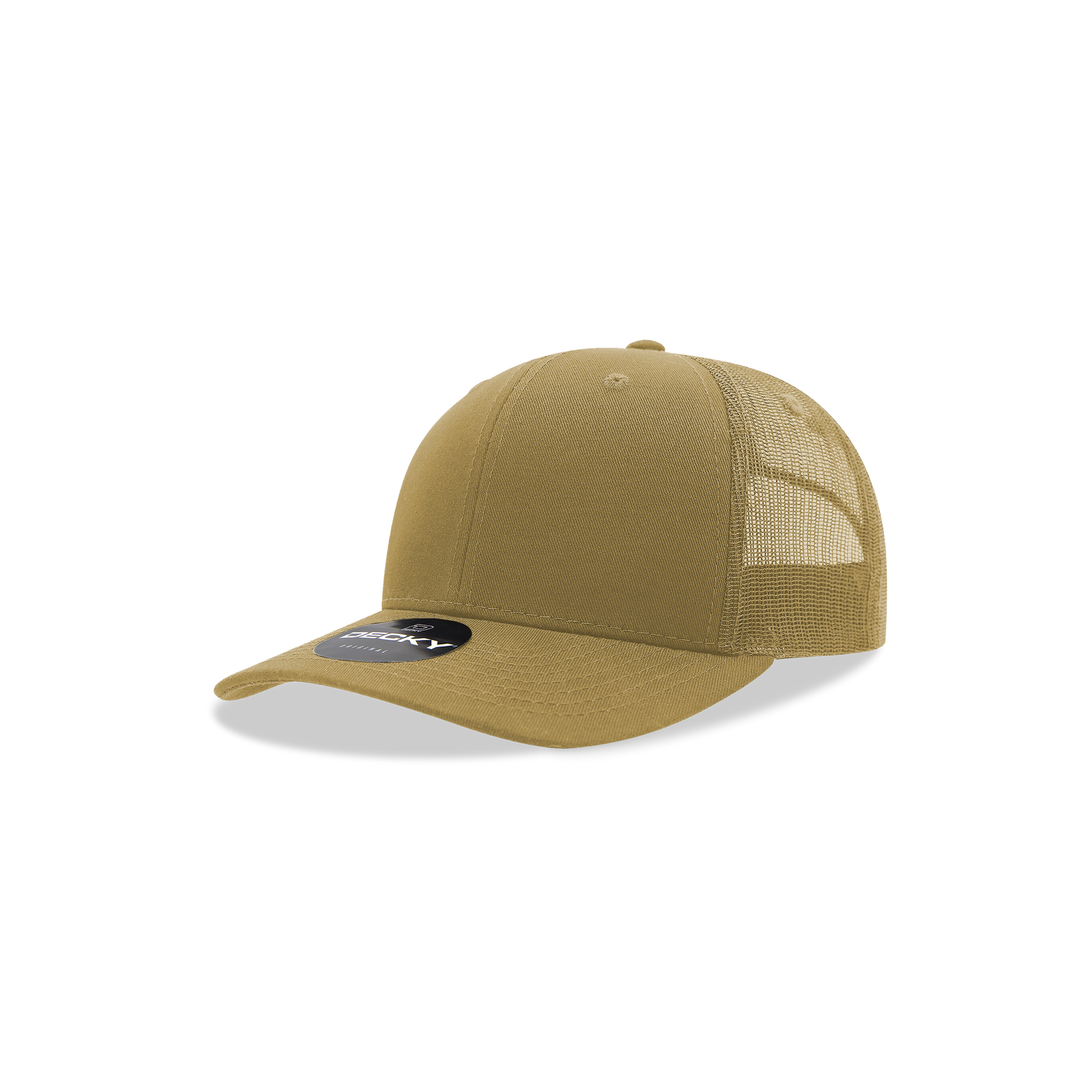Decky 5019 Youth 6 Panel Mid Profile Structured Cotton Trucker - Khaki