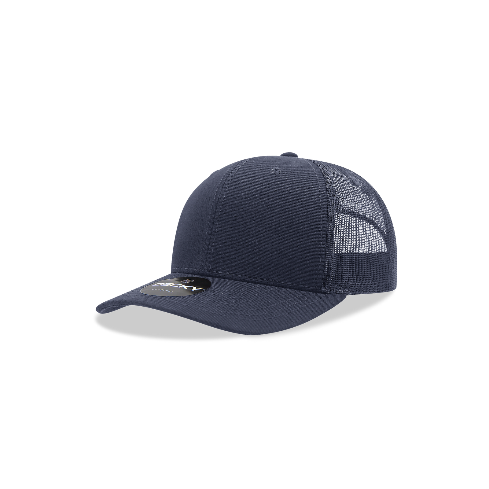 Decky 5019 Youth 6 Panel Mid Profile Structured Cotton Trucker - Navy