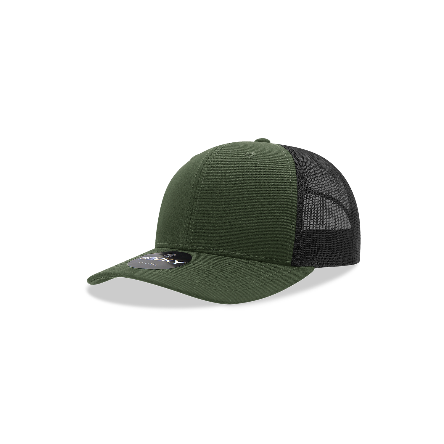 Decky 5019 Youth 6 Panel Mid Profile Structured Cotton Trucker - Olive Black