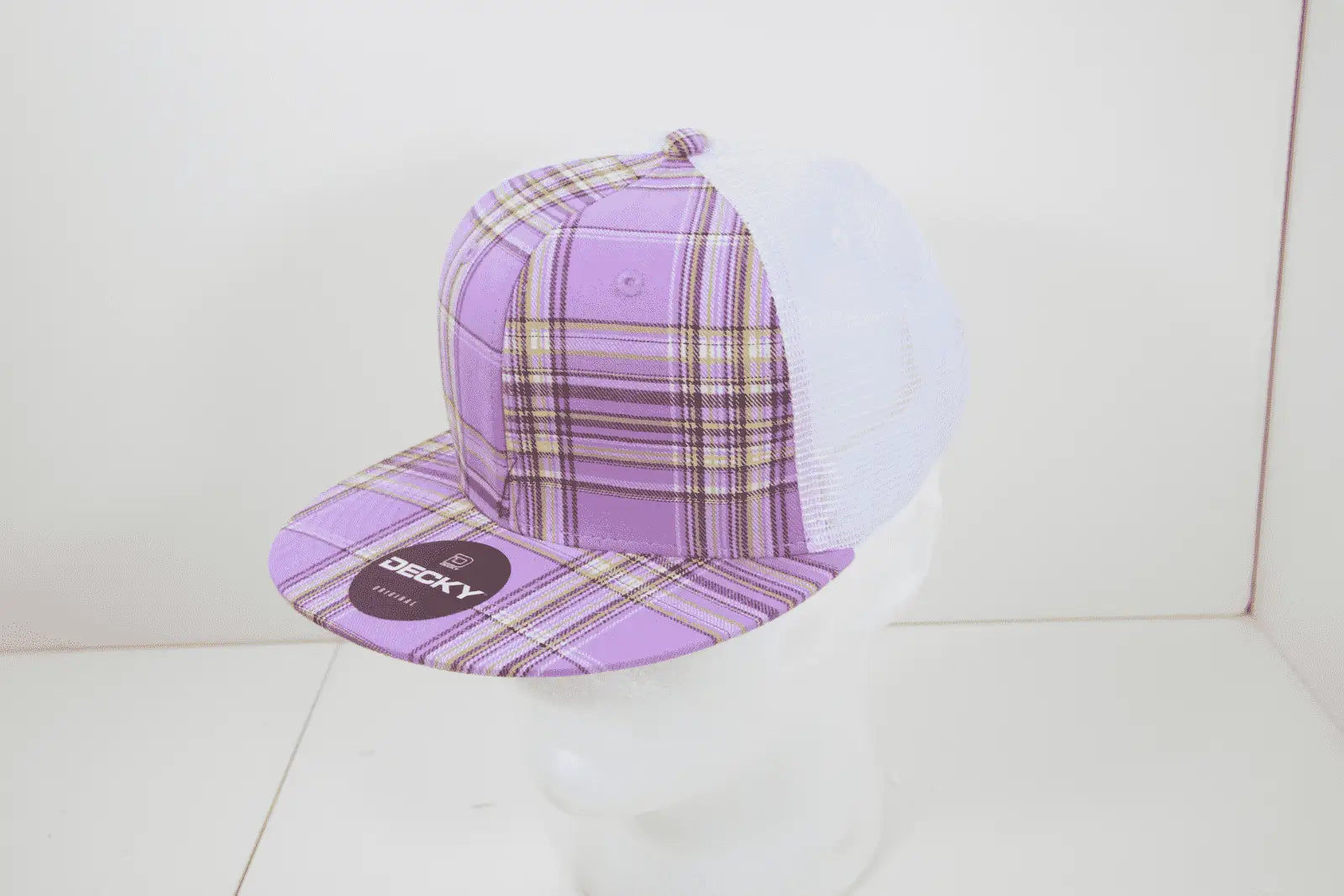 Decky 6015 H/c Plaid Cap - White 187