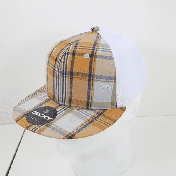 Decky 6015 H/c Plaid Cap - White 204 - one Size Fits Most